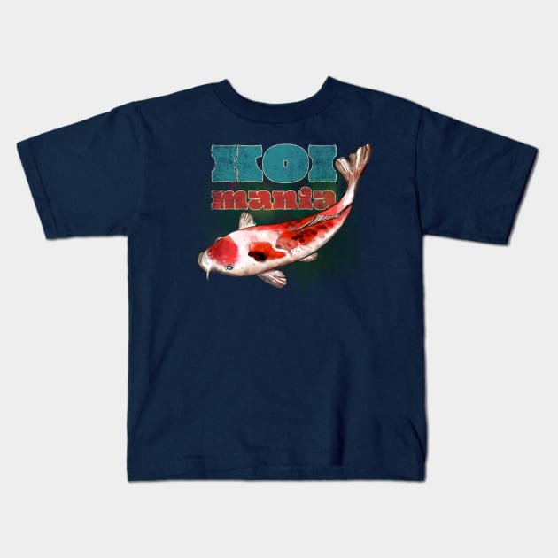 Koi mania art painting. Kids T-Shirt by Lewzy Design